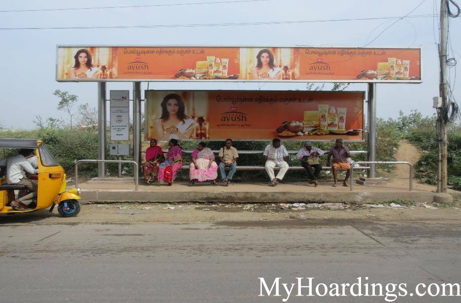 Advertising rates on MGR puram Masuthi Bus Stop Chennai, Flex Banner Rates in TN
